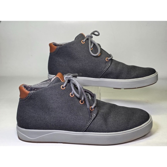 OluKai‎ Nana Hele Wai\'apo Men\'s Chukka Boots Size 9.5 Dark Gray Canvas Mid Shoes